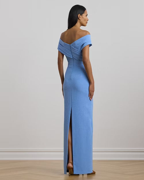 Ralph Lauren Crepe Off-the-Shoulder Gown
