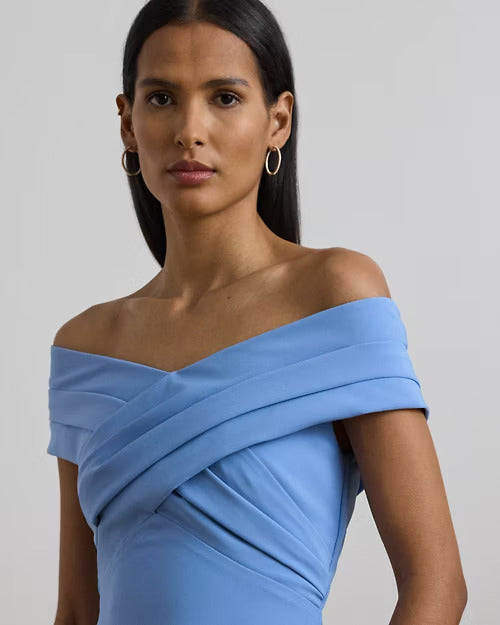 Ralph Lauren Crepe Off-the-Shoulder Gown