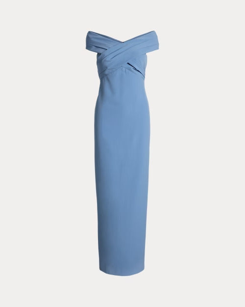 Ralph Lauren Crepe Off-the-Shoulder Gown