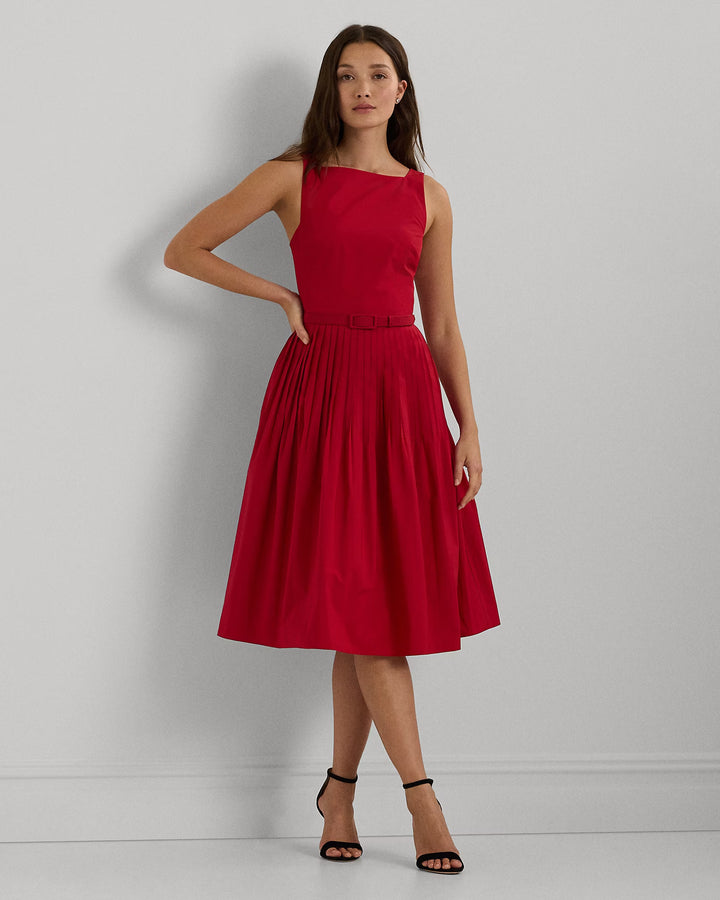 Ralph Lauren Belted Taffeta Cocktail Dress