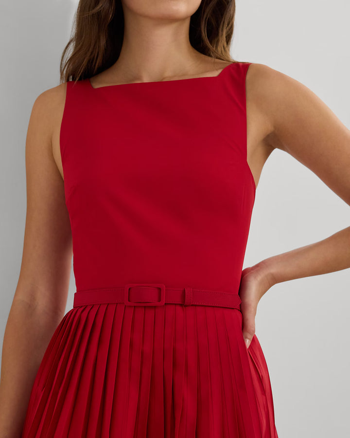 Ralph Lauren Belted Taffeta Cocktail Dress