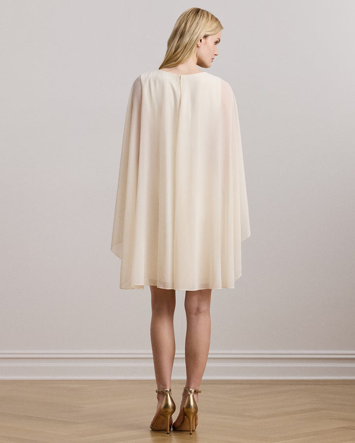 Ralph Lauren Cape Georgette Cocktail Dress