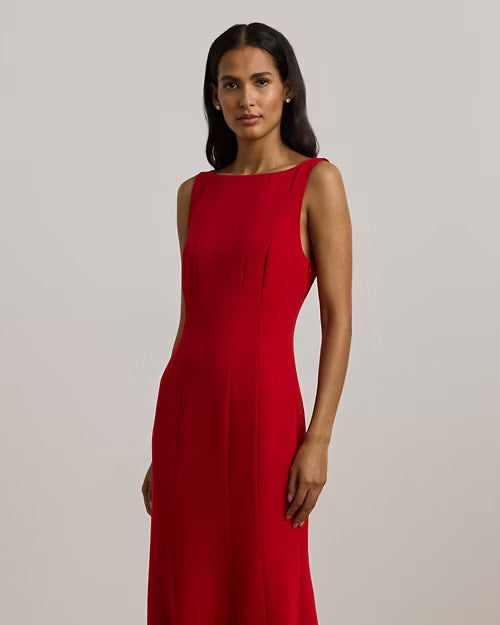 Ralph Lauren Double-Faced Crepe Boatneck Gown
