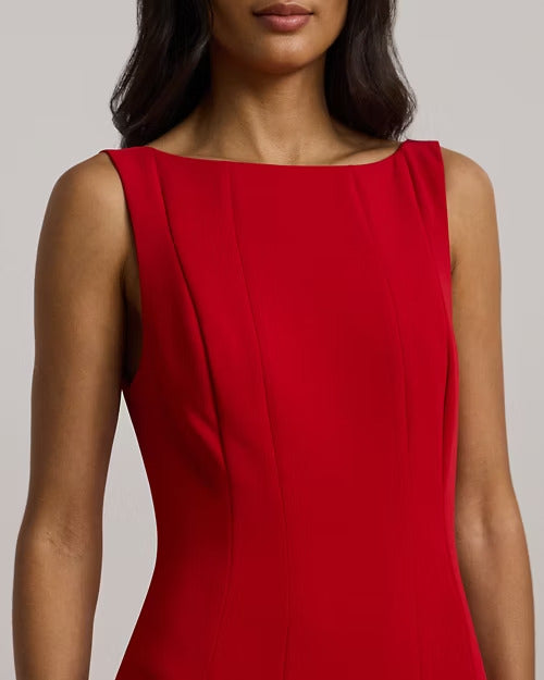 Ralph Lauren Double-Faced Crepe Boatneck Gown