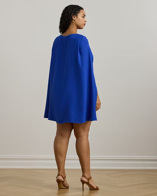 Ralph Lauren Cape Georgette Cocktail Dress