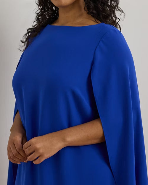 Ralph Lauren Cape Georgette Cocktail Dress