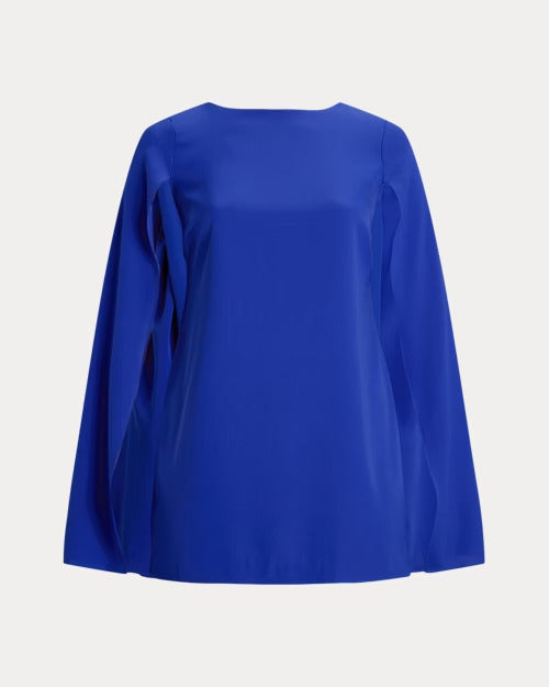 Ralph Lauren Cape Georgette Cocktail Dress