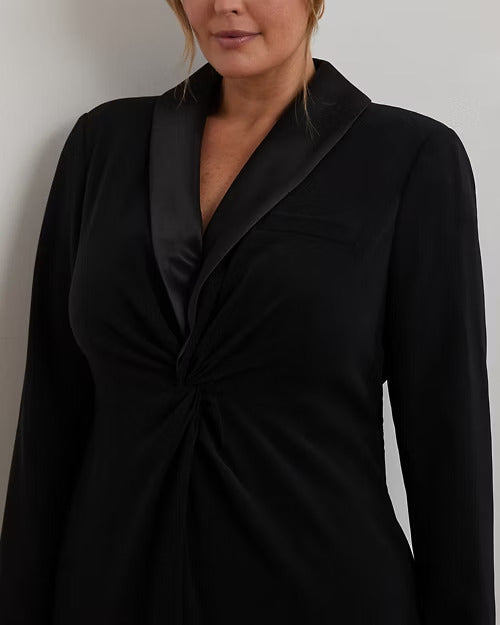 Ralph Lauren Crepe Long-Sleeve Gown