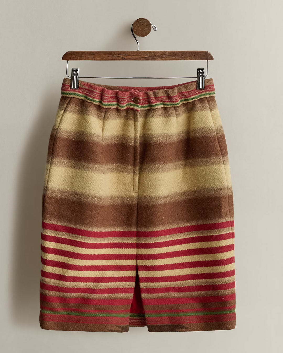 Ralph Lauren c. 1990 Striped Wool Skirt - Size L