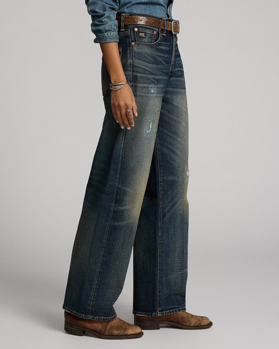 Ralph Lauren Vintage Wide Fit Distressed Kenley Jean