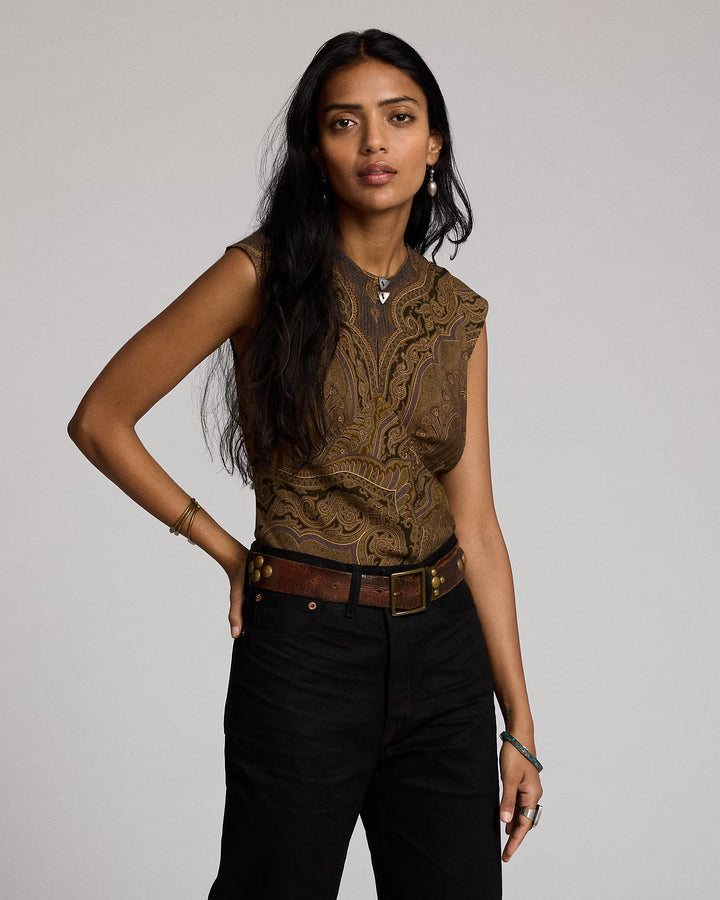 Ralph Lauren Paisley Twill Bias-Cut Blouse