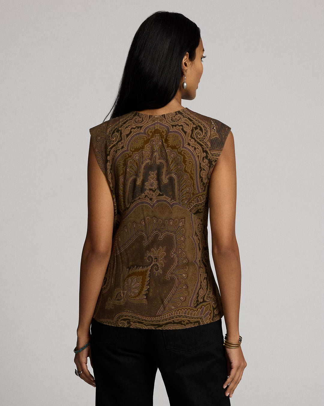Ralph Lauren Paisley Twill Bias-Cut Blouse