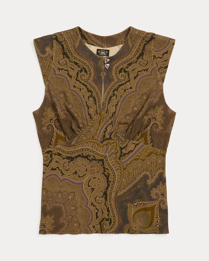 Ralph Lauren Paisley Twill Bias-Cut Blouse