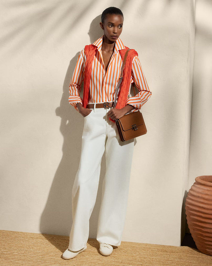 Ralph Lauren Capri Relaxed Fit Striped Cotton Shirt