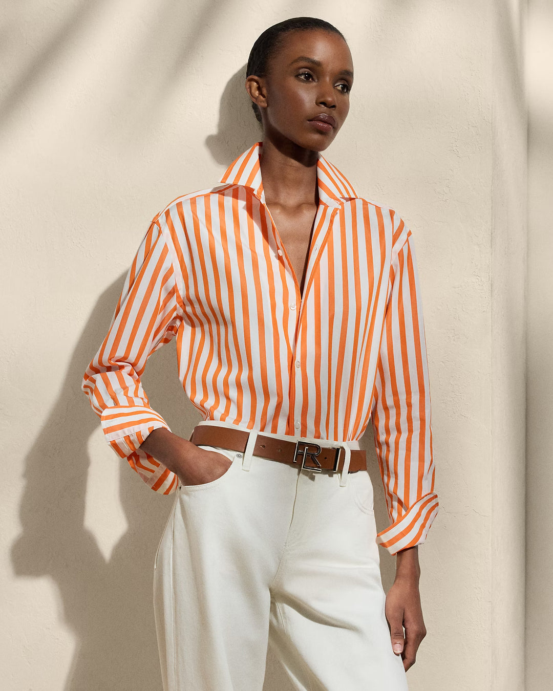 Ralph Lauren Capri Relaxed Fit Striped Cotton Shirt
