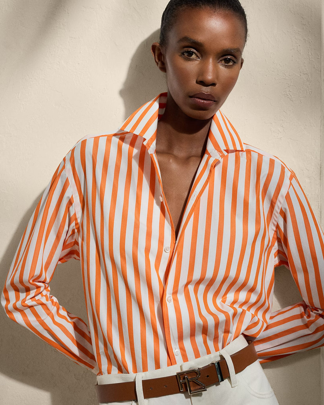 Ralph Lauren Capri Relaxed Fit Striped Cotton Shirt