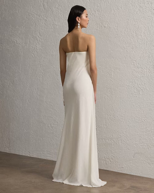 Ralph Lauren Brigitta Linen Voile Evening Dress