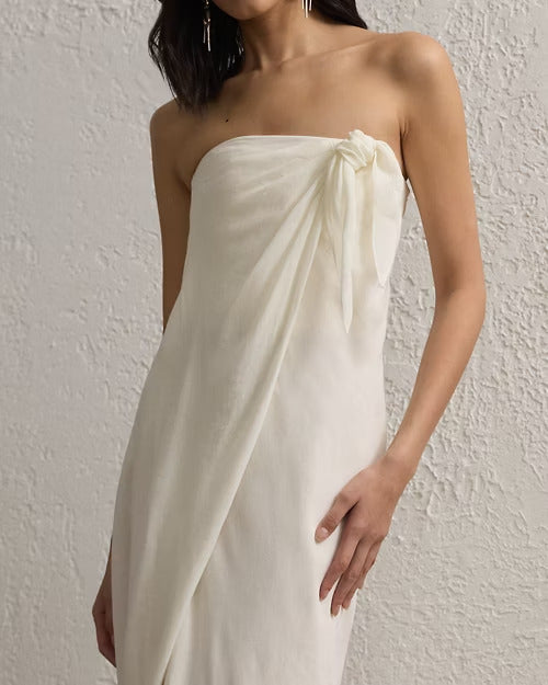 Ralph Lauren Brigitta Linen Voile Evening Dress