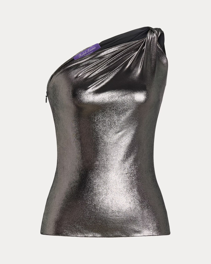 Ralph Lauren  Metallic Jersey Twist-Shoulder Tank Top