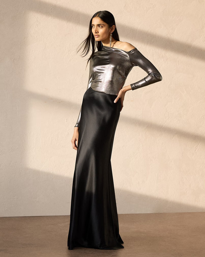 Ralph Lauren Metallic Jersey Long-Sleeve Top