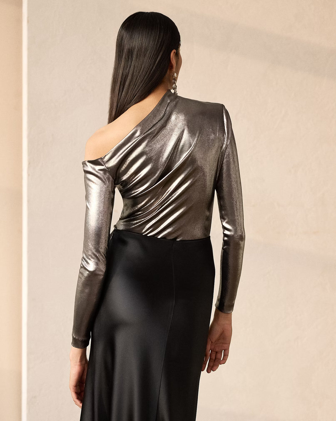 Ralph Lauren Metallic Jersey Long-Sleeve Top