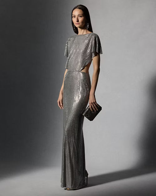 Ralph Lauren Sariah Embellished Silk Evening Dress