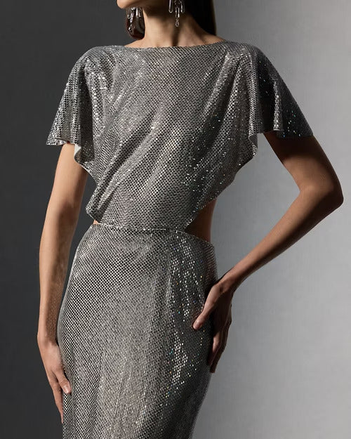 Ralph Lauren Sariah Embellished Silk Evening Dress
