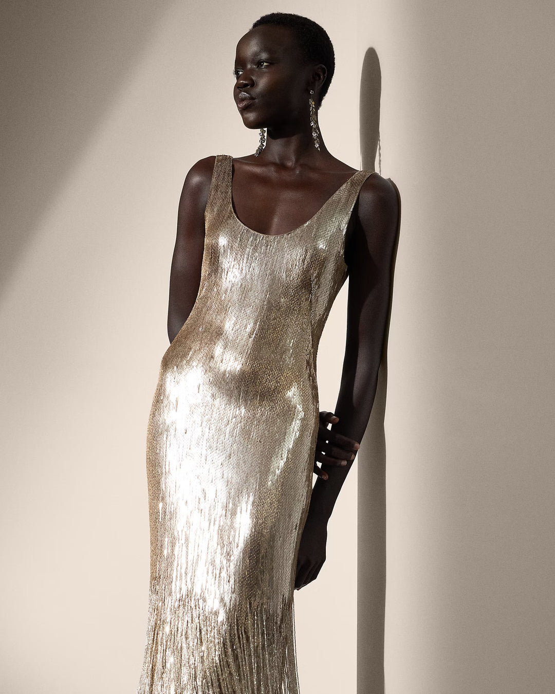 Ralph Lauren Dolley Embellished Silk Cocktail Dress