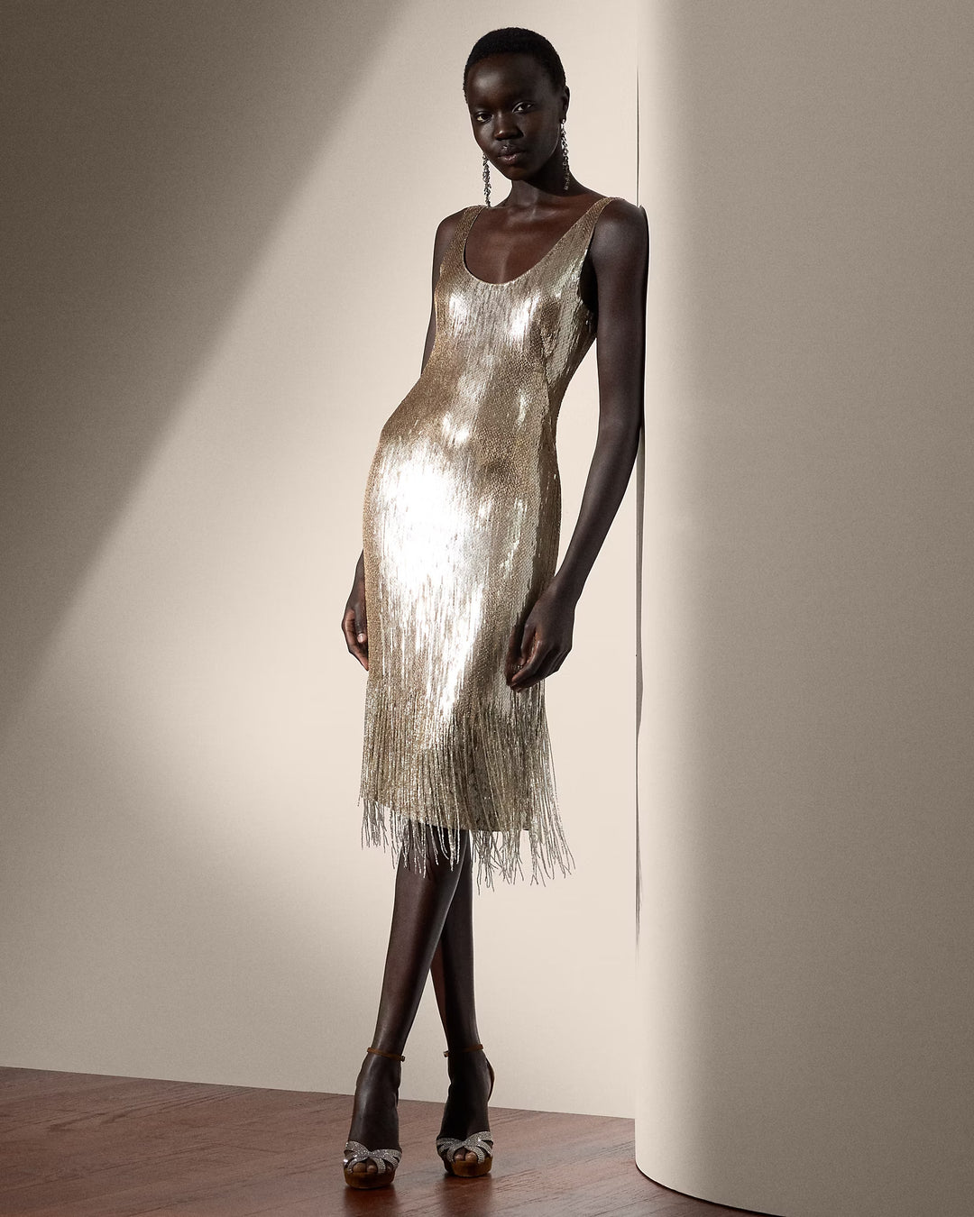 Ralph Lauren Dolley Embellished Silk Cocktail Dress