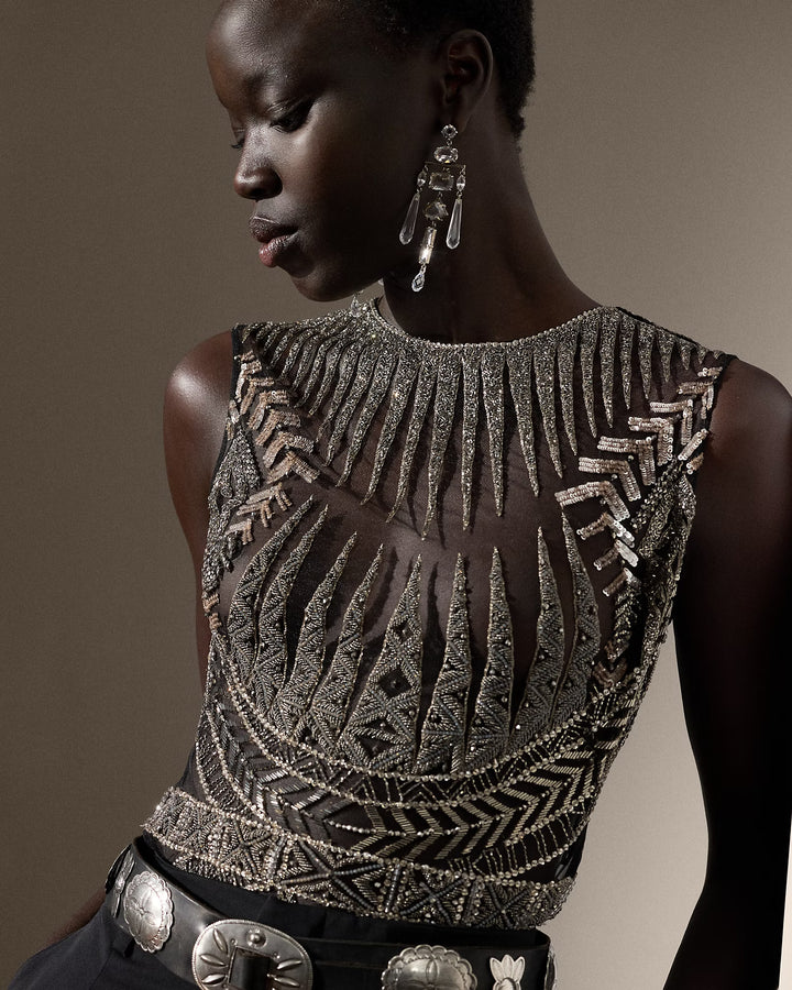 Ralph Lauren Tabetha Embellished Sleeveless Blouse