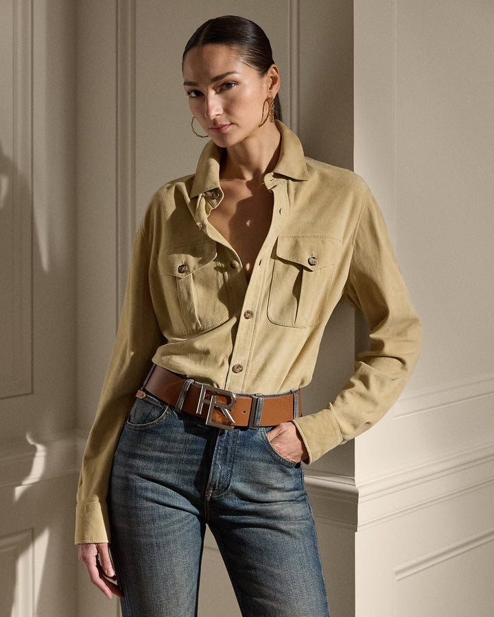 Ralph Lauren Landry Lamb-Suede Shirt