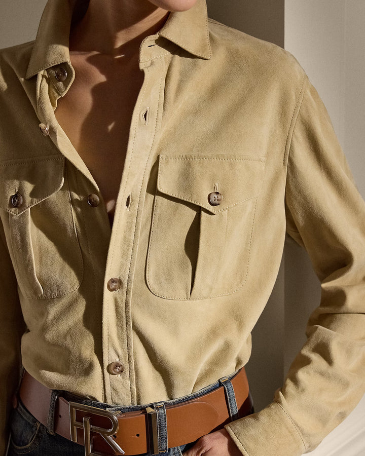 Ralph Lauren Landry Lamb-Suede Shirt