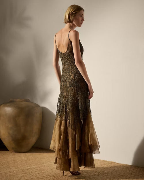 Ralph Lauren Erin Embellished Tulle Evening Dress