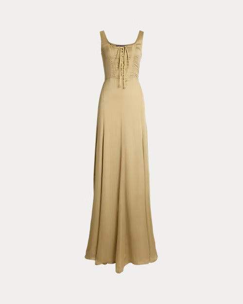 Ralph Lauren Julie Silk Charmeuse Evening Dress