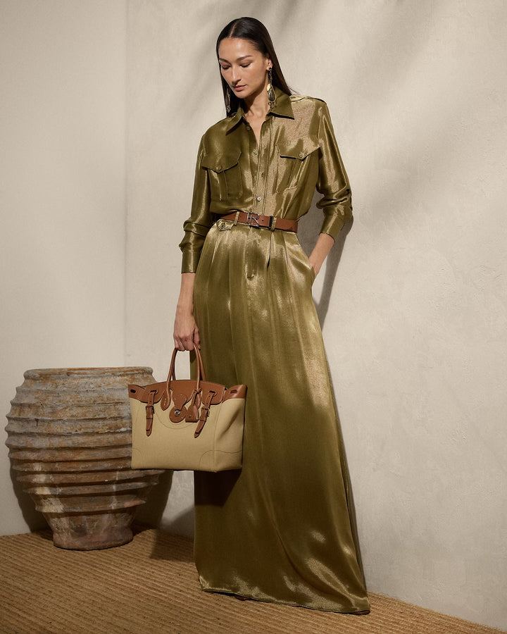 Ralph Lauren Natalie Metallic Satin Shirt