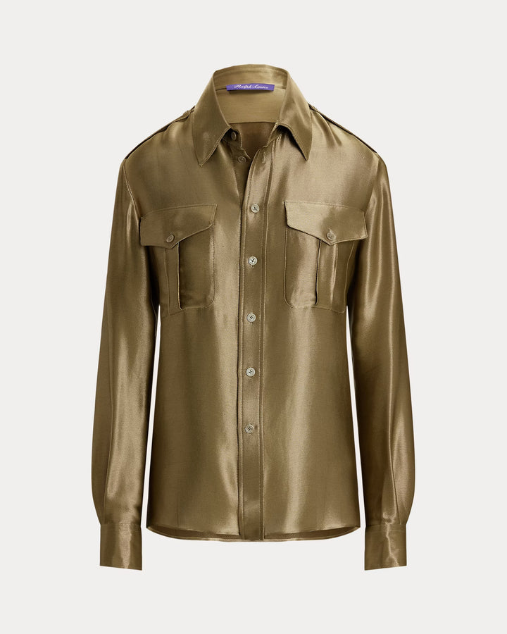 Ralph Lauren Natalie Metallic Satin Shirt