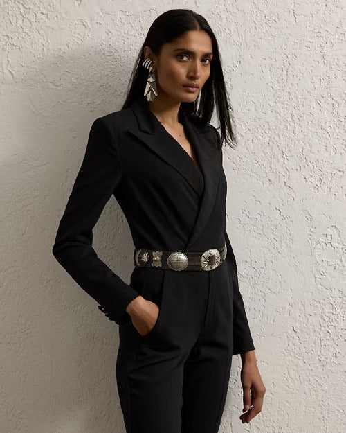 Ralph Lauren Tenney Wool Gabardine Tuxedo Jumpsuit