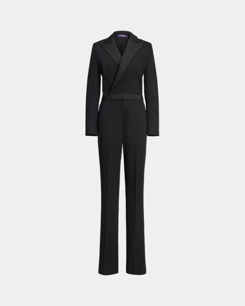 Ralph Lauren Tenney Wool Gabardine Tuxedo Jumpsuit