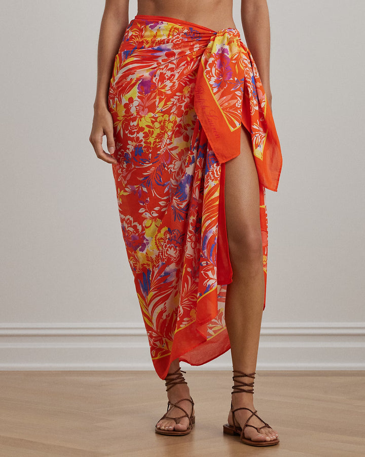 Ralph Lauren Floral Cotton Wrap Skirt Cover-Up