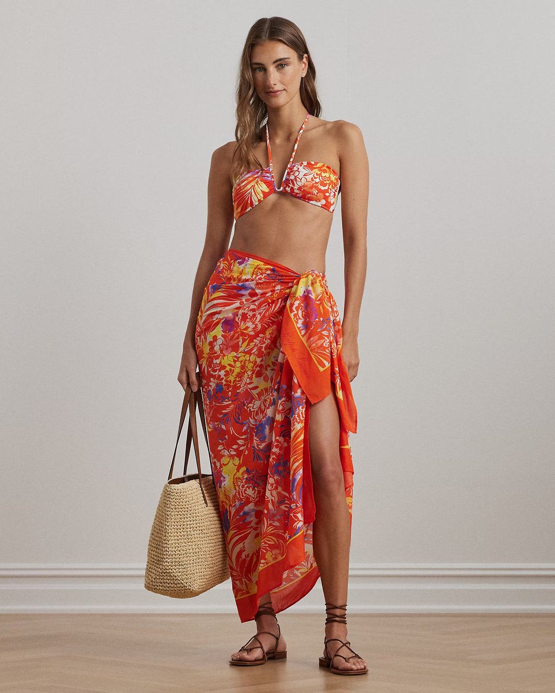 Ralph Lauren Floral Cotton Wrap Skirt Cover-Up