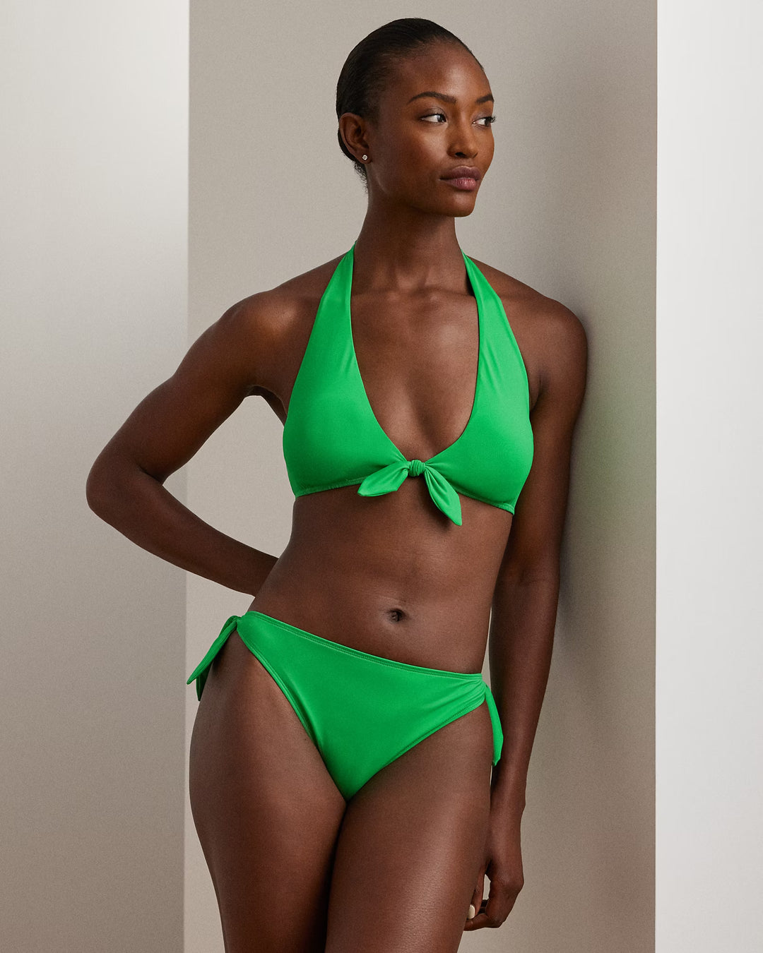Ralph Lauren Tie-Front Halter Bikini Top