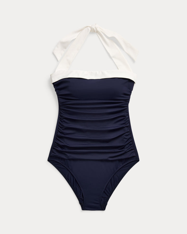 Ralph Lauren Shirred Halter One-Piece