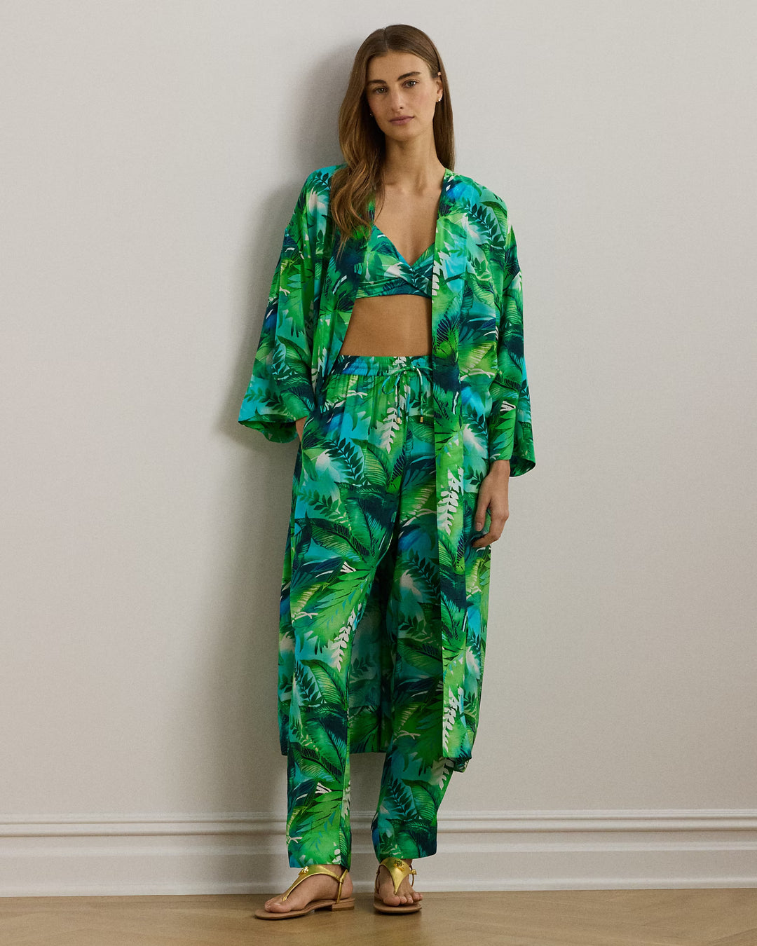 Ralph Lauren Palm-Frond-Print Robe Cover-Up