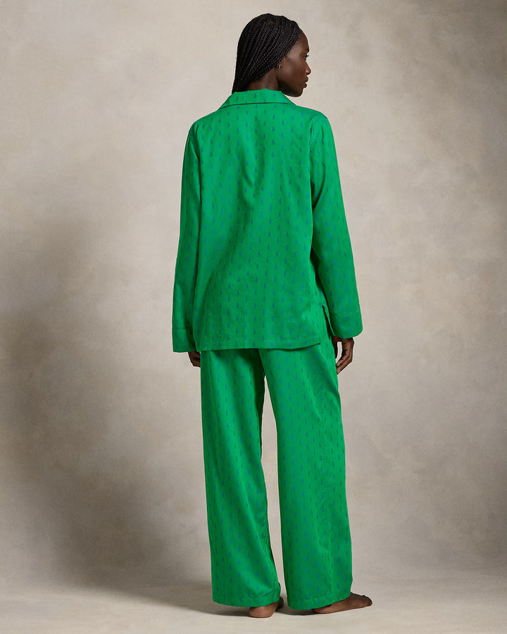 Ralph Lauren Allover Pony Long-Sleeve Pajama Set