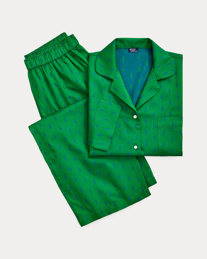 Ralph Lauren Allover Pony Long-Sleeve Pajama Set