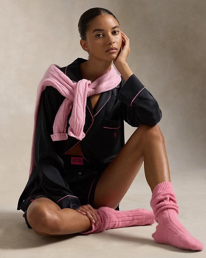 Ralph Lauren Pink Pony Silk Pajama Set