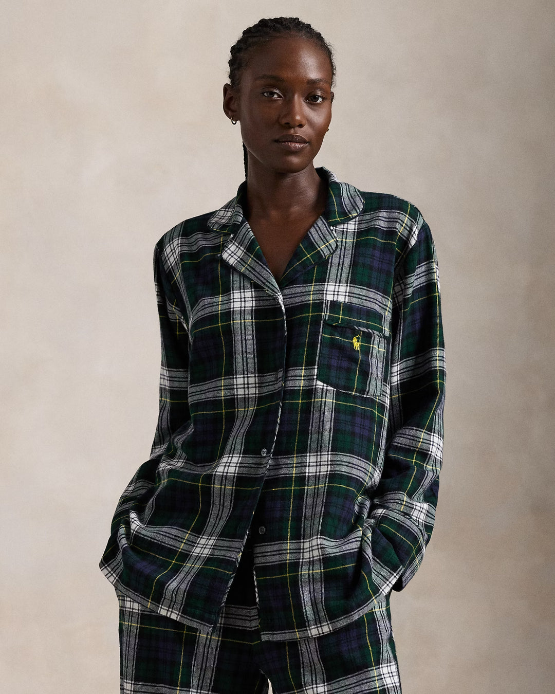 Ralph Lauren Plaid Cotton Flannel Long-Sleeve PJ Set