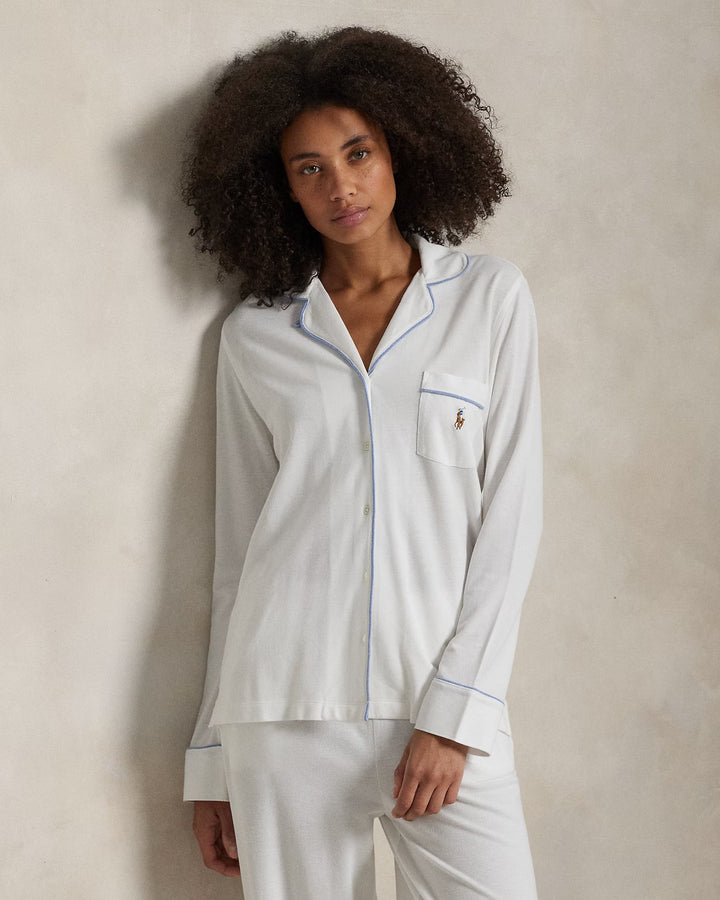 Ralph Lauren Knit Long-Sleeve Shirt & Pant Pajama Set