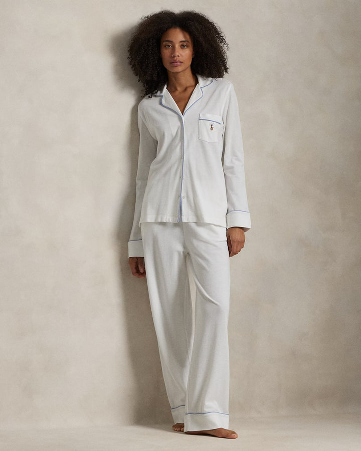 Ralph Lauren Knit Long-Sleeve Shirt & Pant Pajama Set