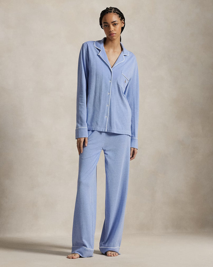 Ralph Lauren Knit Long-Sleeve Shirt & Pant Pajama Set
